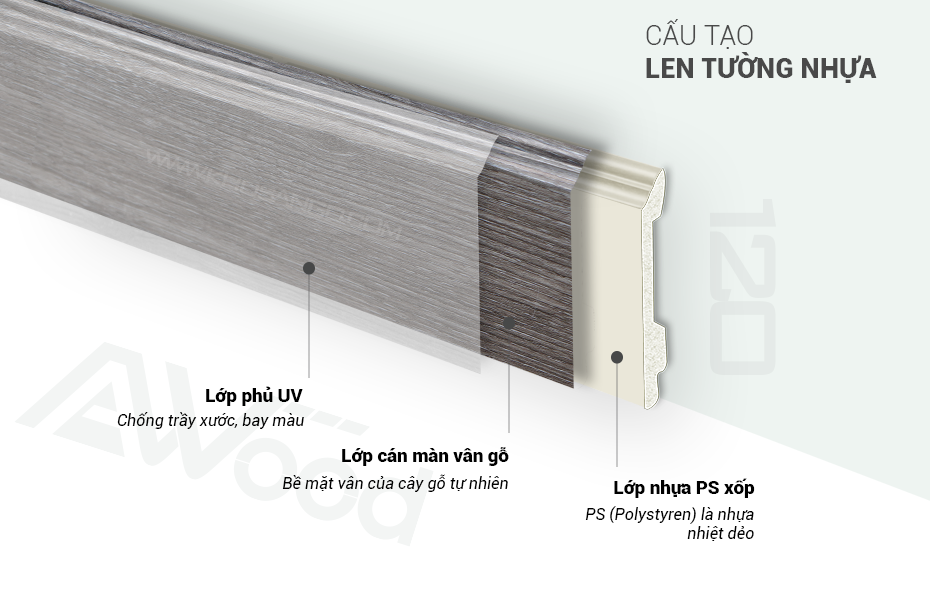 LEN TƯỜNG AWOOD PS – PHỤ KIỆN SÀN GỖ HOÀN HẢO CHO KHÔNG GIAN SỐNG TINH TẾ